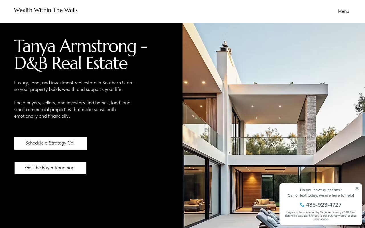 The Wealth Within Walls home page as it looks today